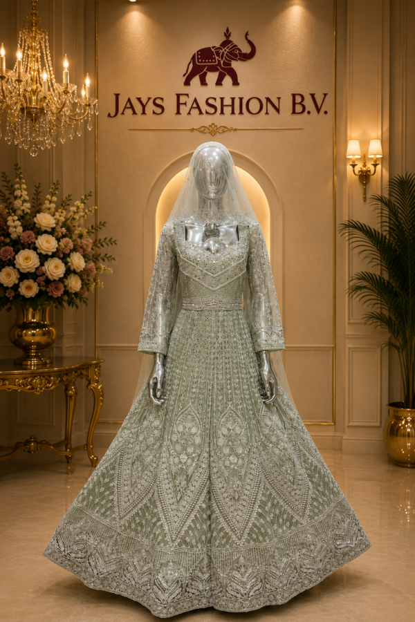 Luxe Bridal Gharara Set – Elegantie in Elk Detail
