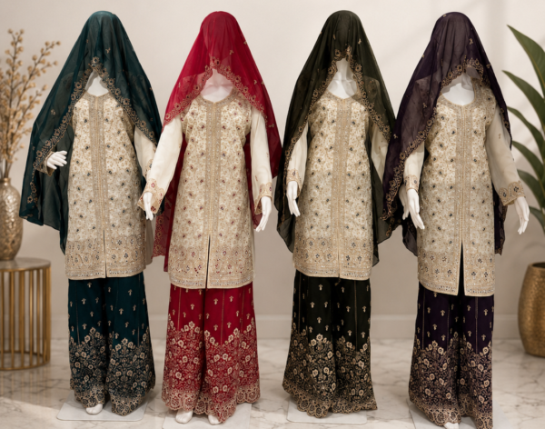 Salwar Plazo Set – in 4 Kleuren