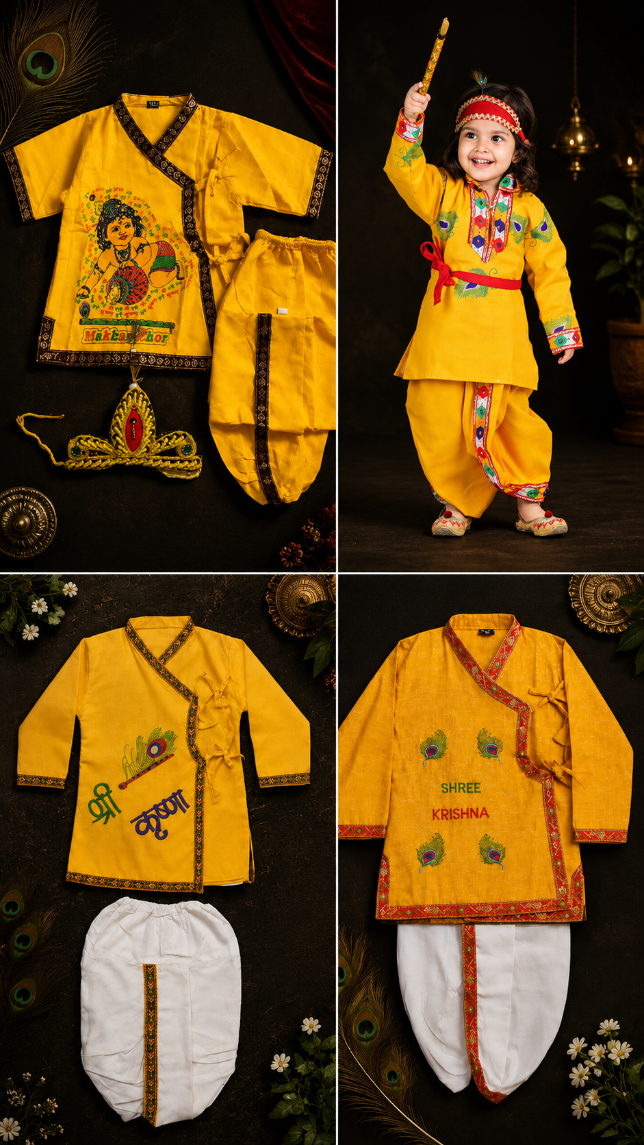 Kinder kurta Geel 0-6 maanden - Afbeelding 2