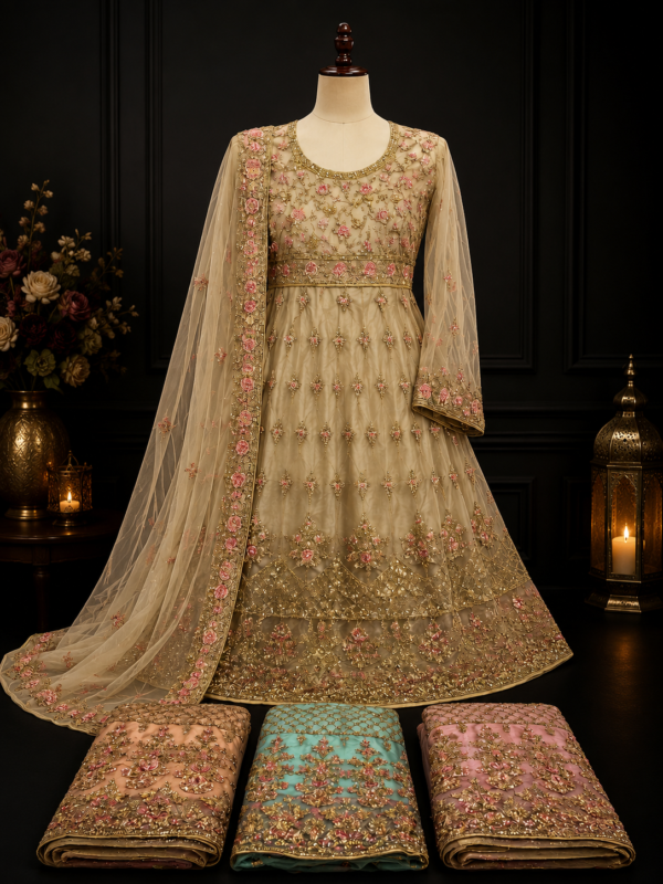 Luxe Designer Suit – Champagne Gold