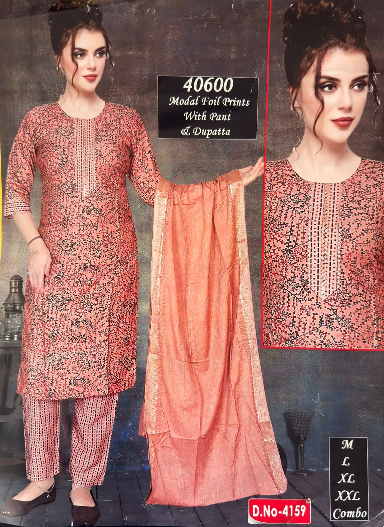 Print Salwar Suit – Oudroze - Afbeelding 3