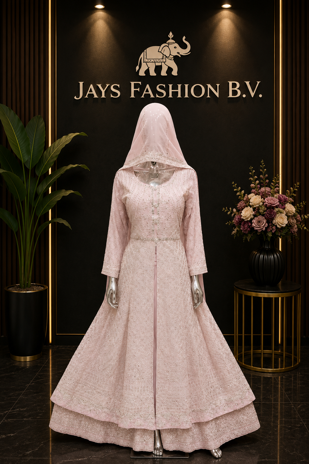 Luxe Bridal Gharara Set – Elegantie in Elk Detail - Afbeelding 5