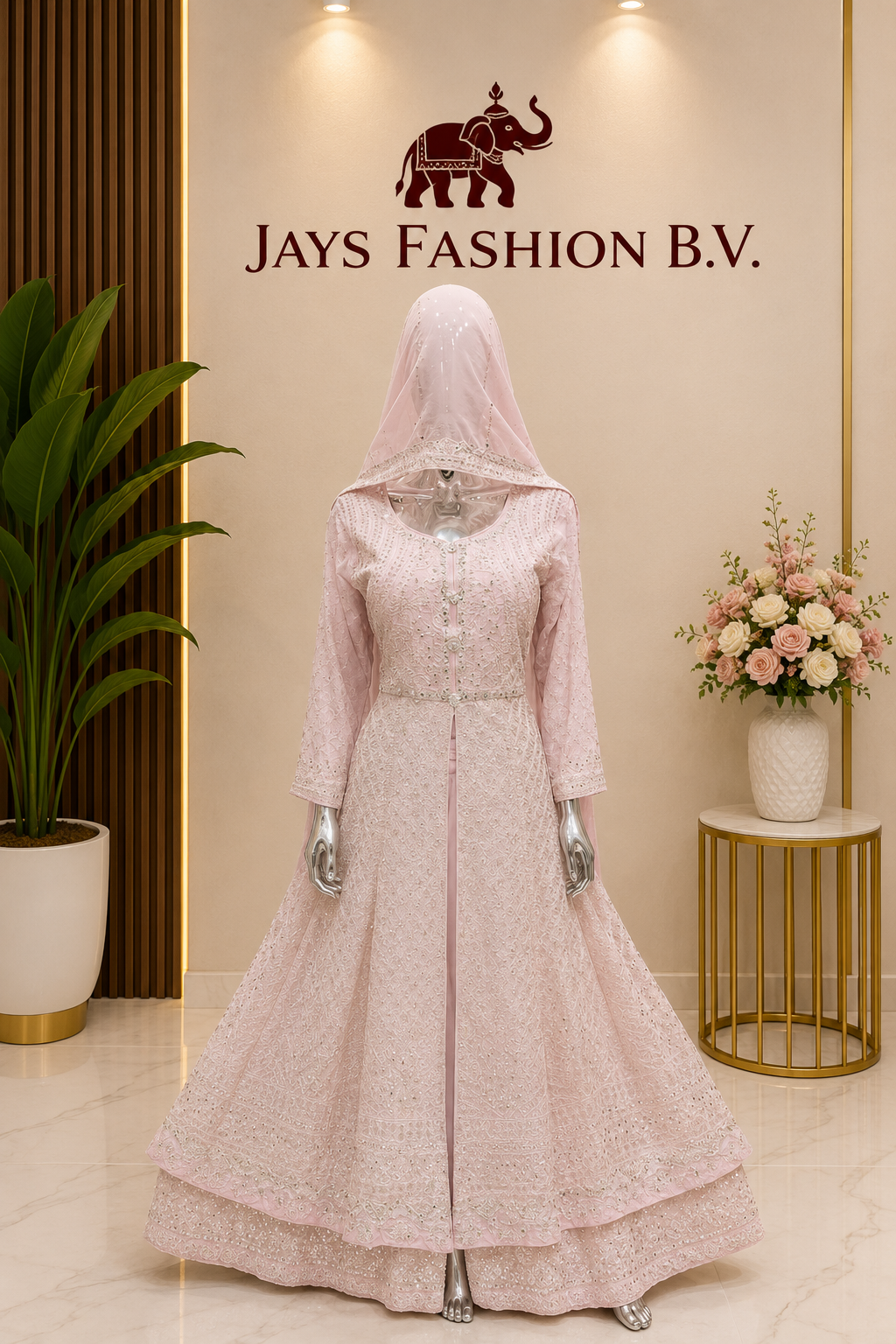 Luxe Bridal Gharara Set – Elegantie in Elk Detail - Afbeelding 6