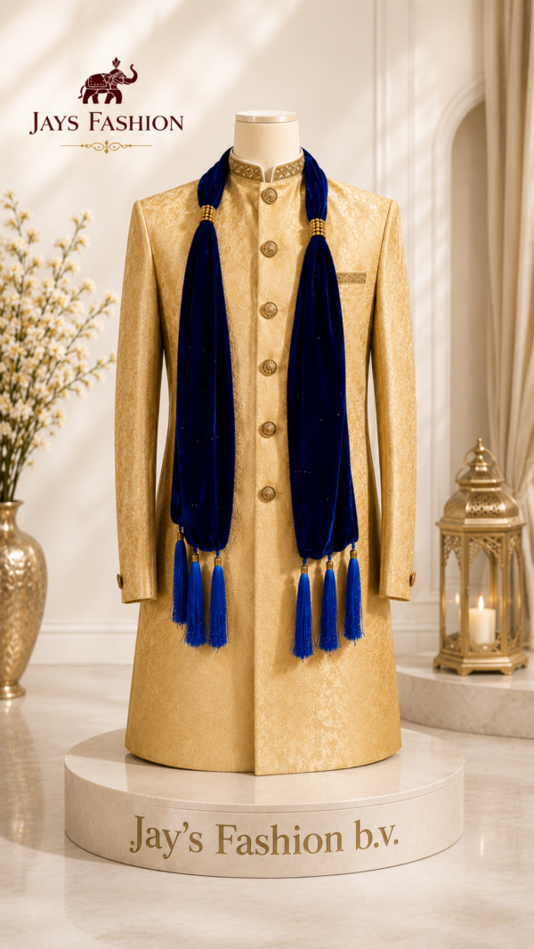 Barati Royal Blue Velvet Sjaal.