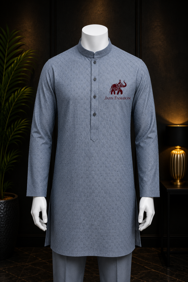 Light Grijs Heren Kurta Set – Elegantie en Comfort |