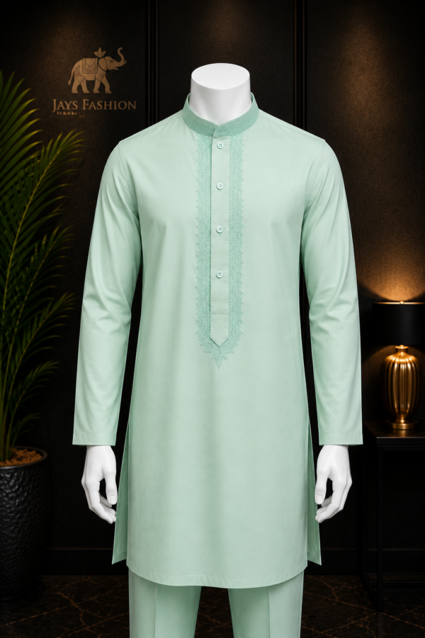 Luxe Heren Kurta – Mintgroen