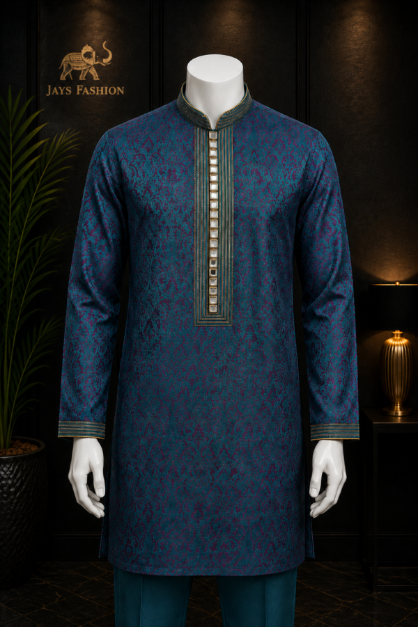 Heren Kurta – Peacock Blauw