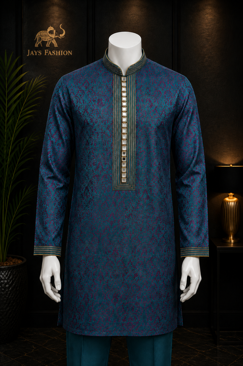 Heren Kurta – Peacock Blauw