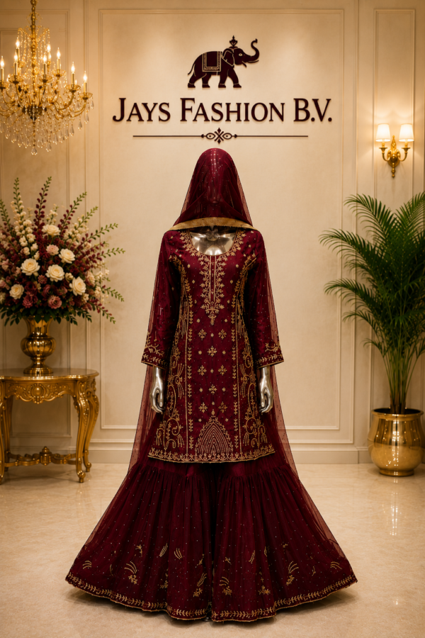 Bordeaux Luxe Sharara Set – Tijdloze Elegantie