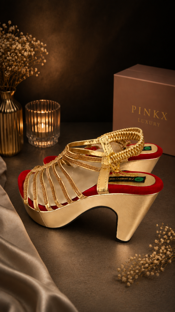 Gouden Dames Sandalen met Hak – Luxe & Comfort