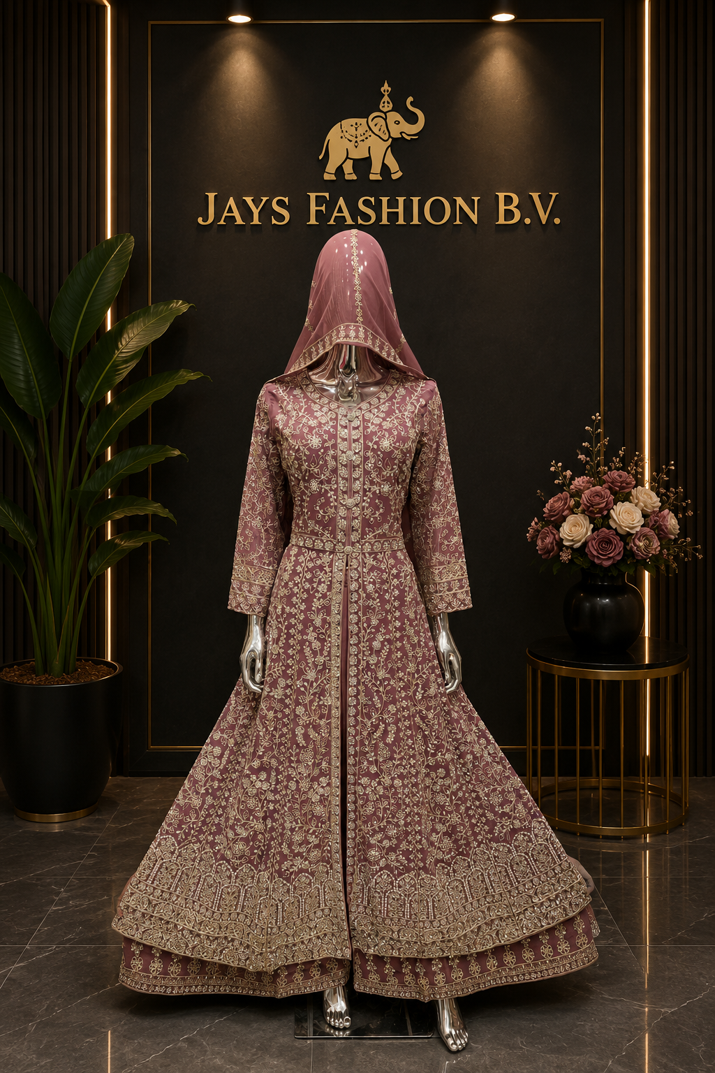 Luxe Bridal Gharara Set – Elegantie in Elk Detail - Afbeelding 3