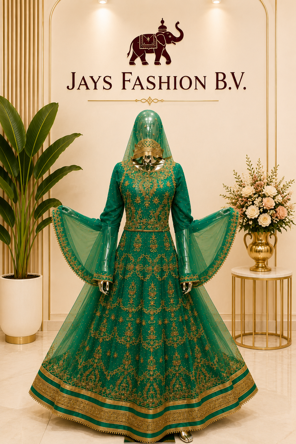 Luxe Bridal Gharara Set – Elegantie in Elk Detail - Afbeelding 7