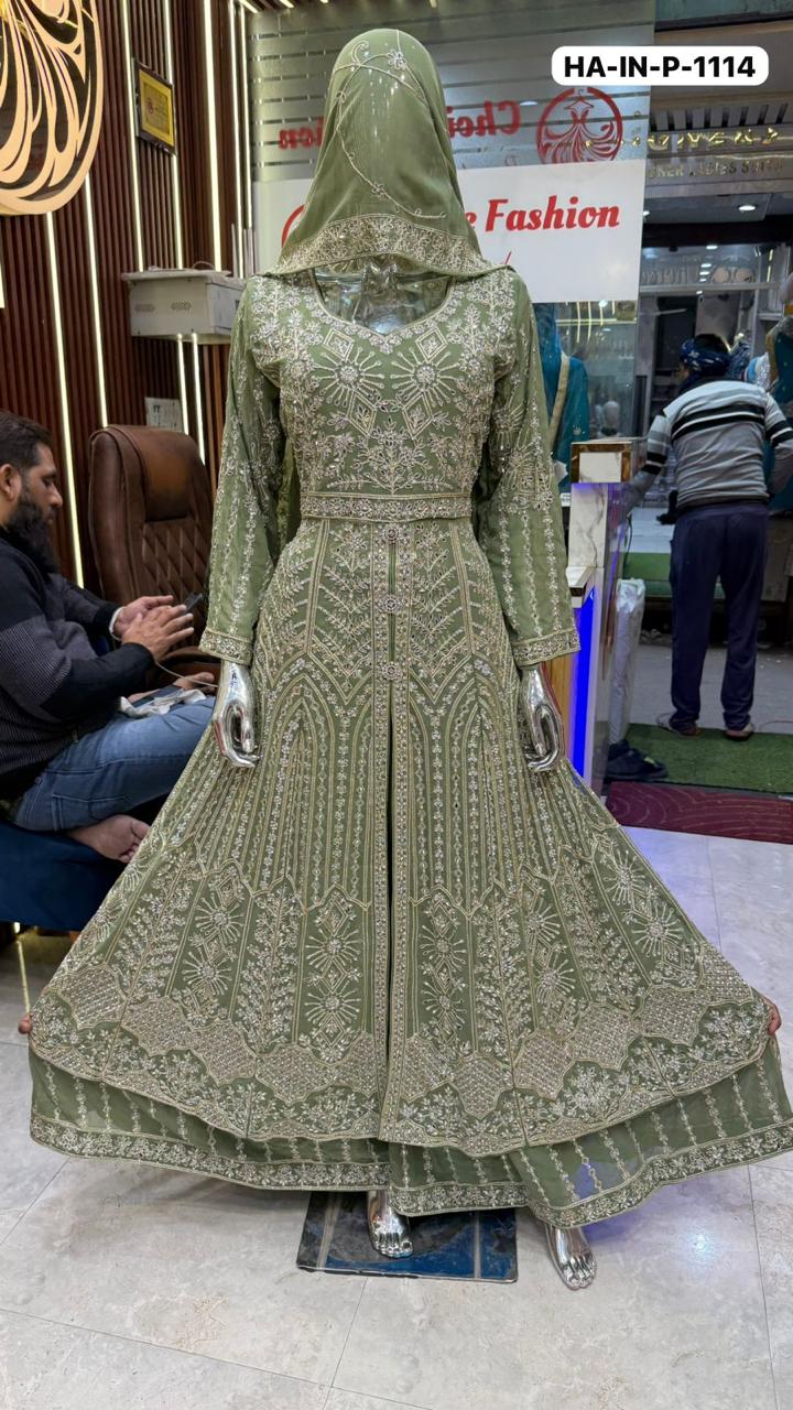 Luxe Bridal Gharara Set – Elegantie in Elk Detail - Afbeelding 10