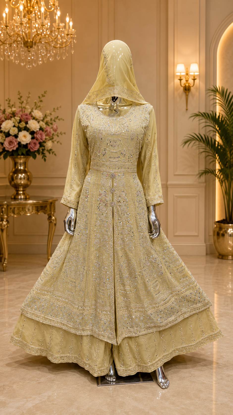Luxe Bridal Gharara Set – Elegantie in Elk Detail - Afbeelding 8