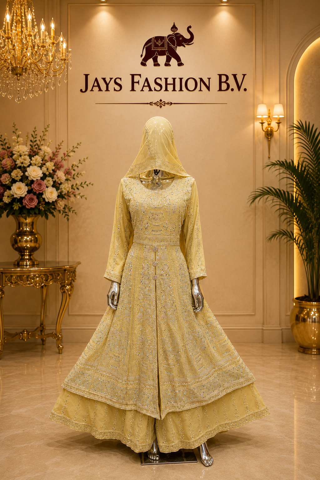 Luxe Bridal Gharara Set – Elegantie in Elk Detail - Afbeelding 9