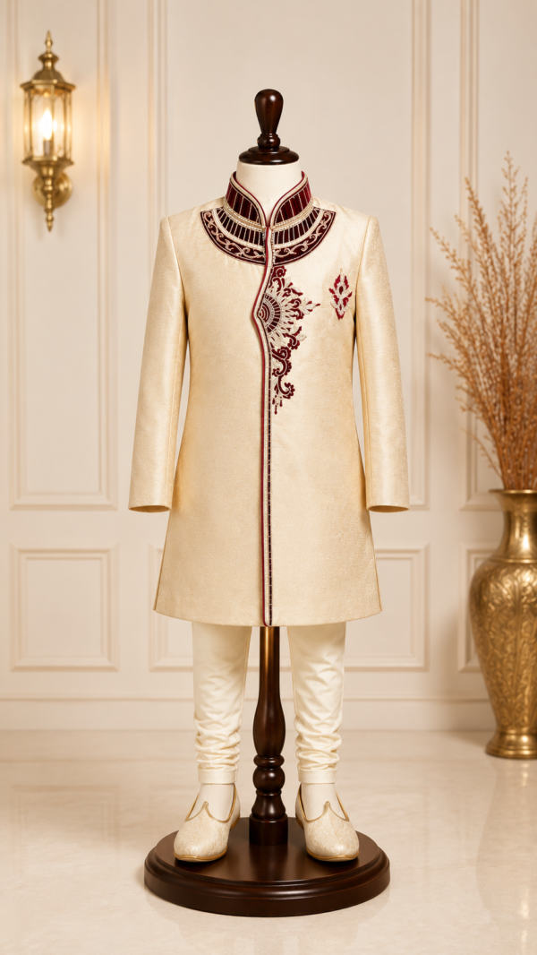 Kids Sherwani Goud – Royal Collection