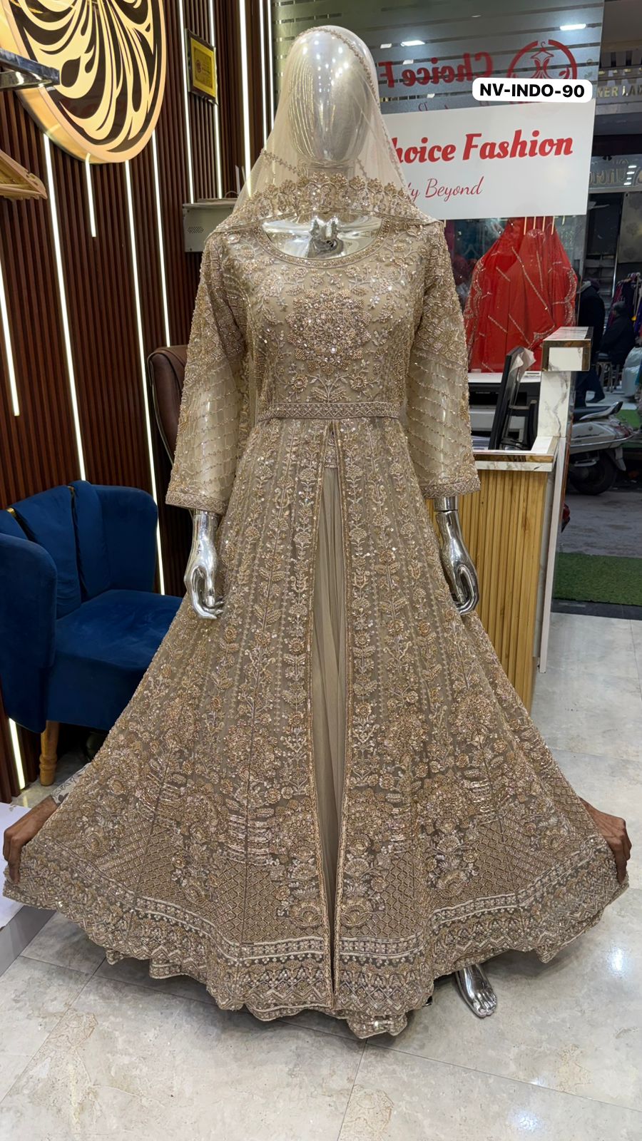 Luxe Bridal Gharara Set – Elegantie in Elk Detail - Afbeelding 12