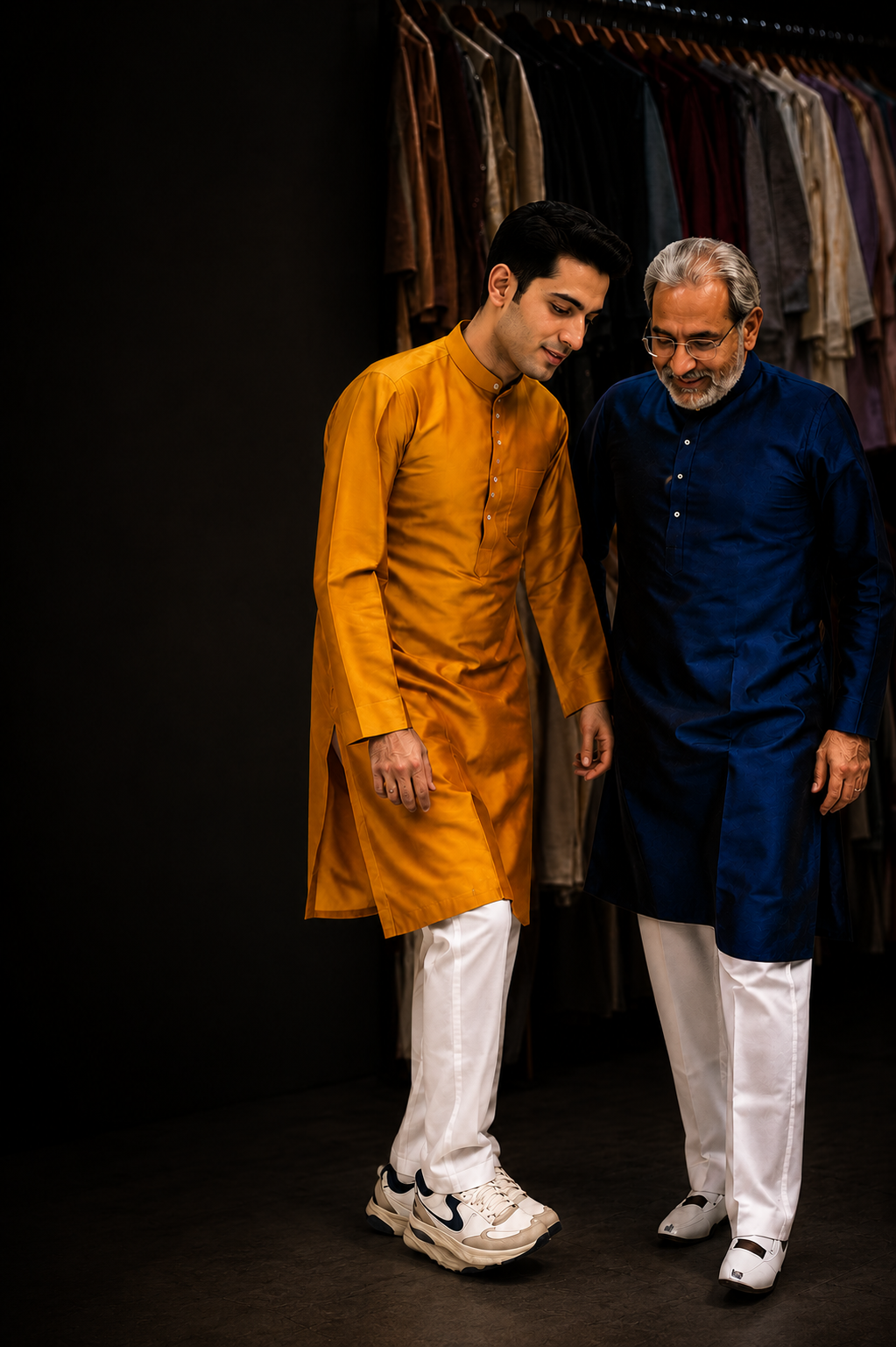 Premium Heren Kurta – Mosterdgeel - Afbeelding 4