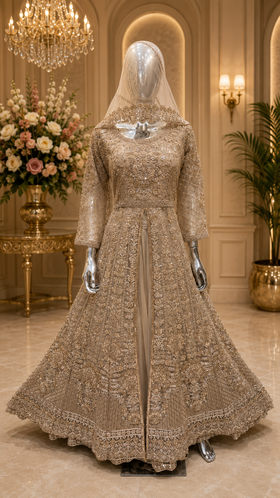 Luxe Bridal Gharara Set – Elegantie in Elk Detail - Afbeelding 11