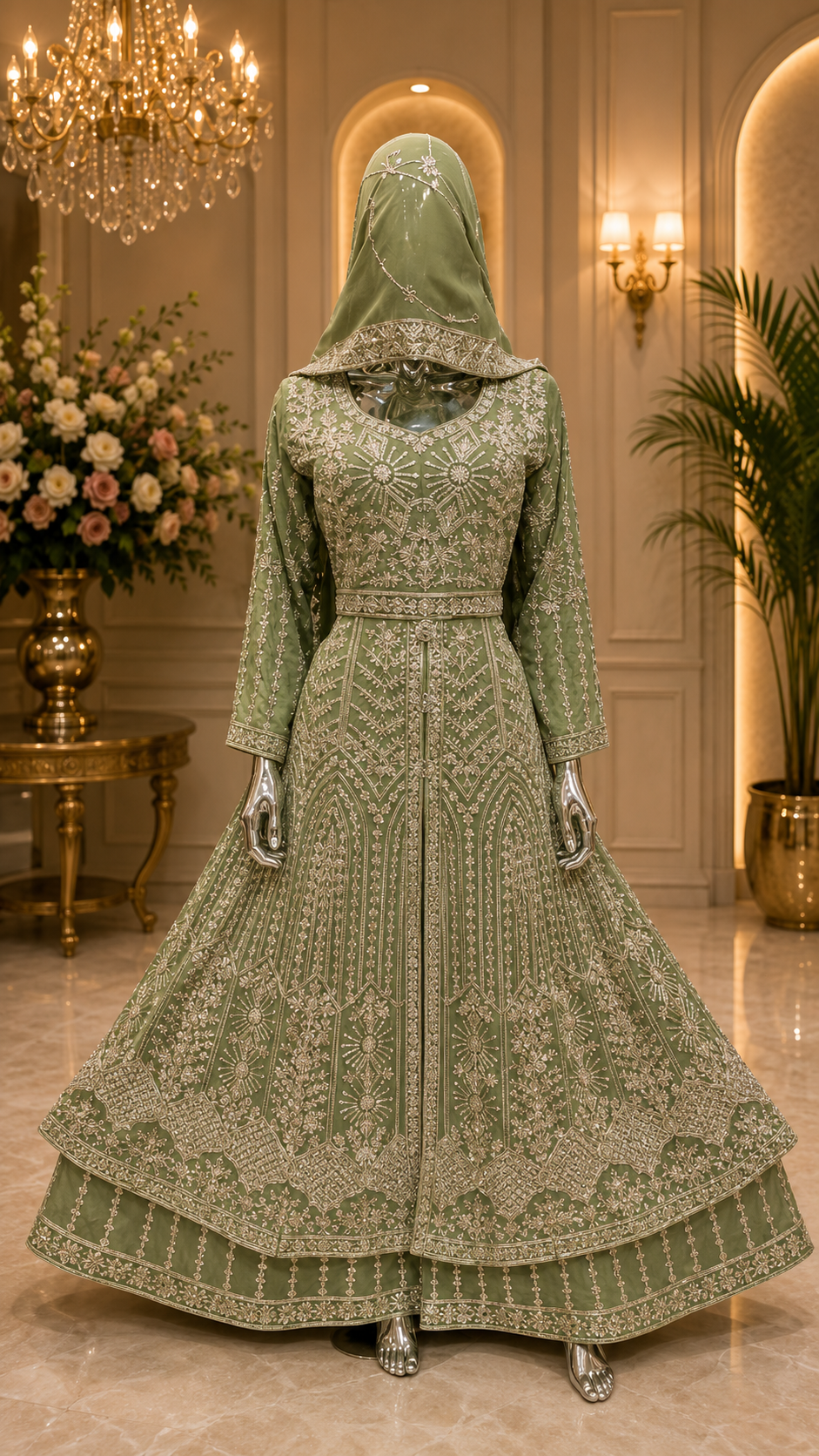 Luxe Bridal Gharara Set – Elegantie in Elk Detail - Afbeelding 13