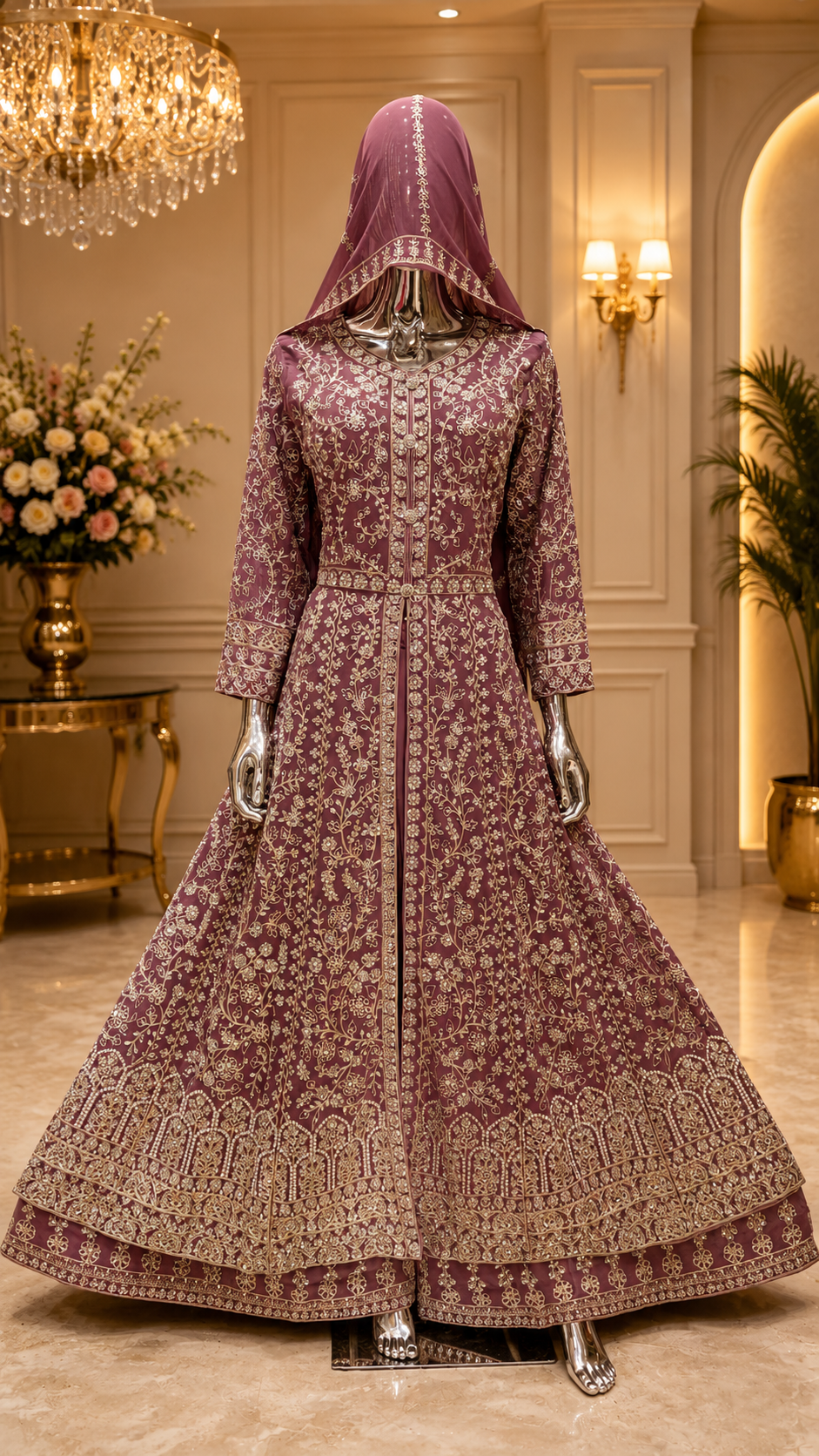 Luxe Bridal Gharara Set – Elegantie in Elk Detail - Afbeelding 14